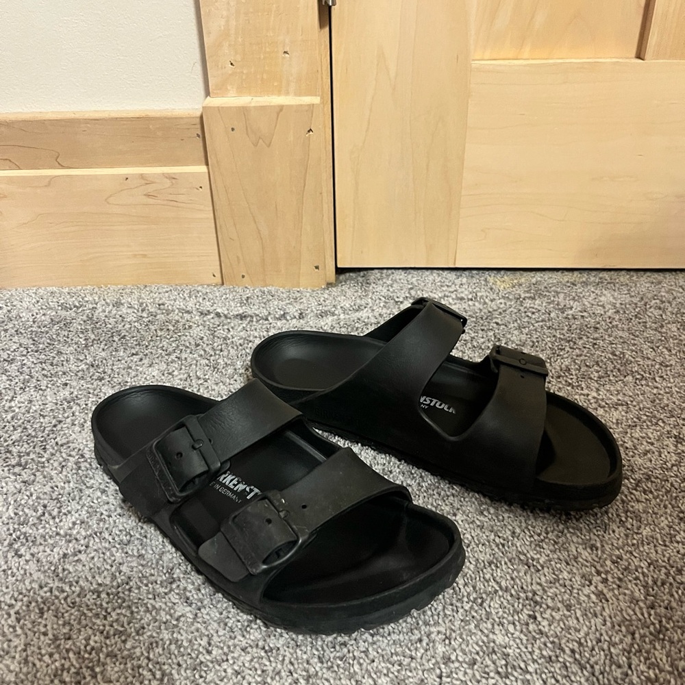 Black Rubber Birkenstock Sandals